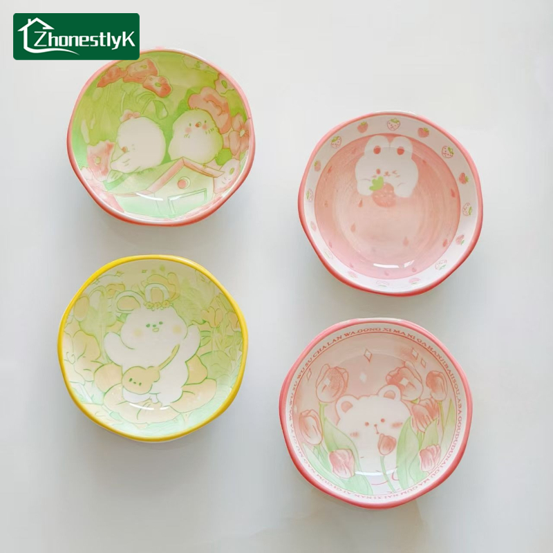 Sauce Dipping Cup - 4 sztuki uroczych ceramicznych talerzyków w