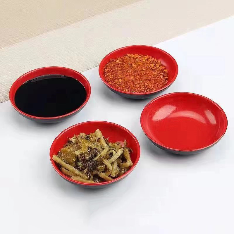 Sauce Dipping Cup - 3 sztuki: czerwone i czarne okrągłe