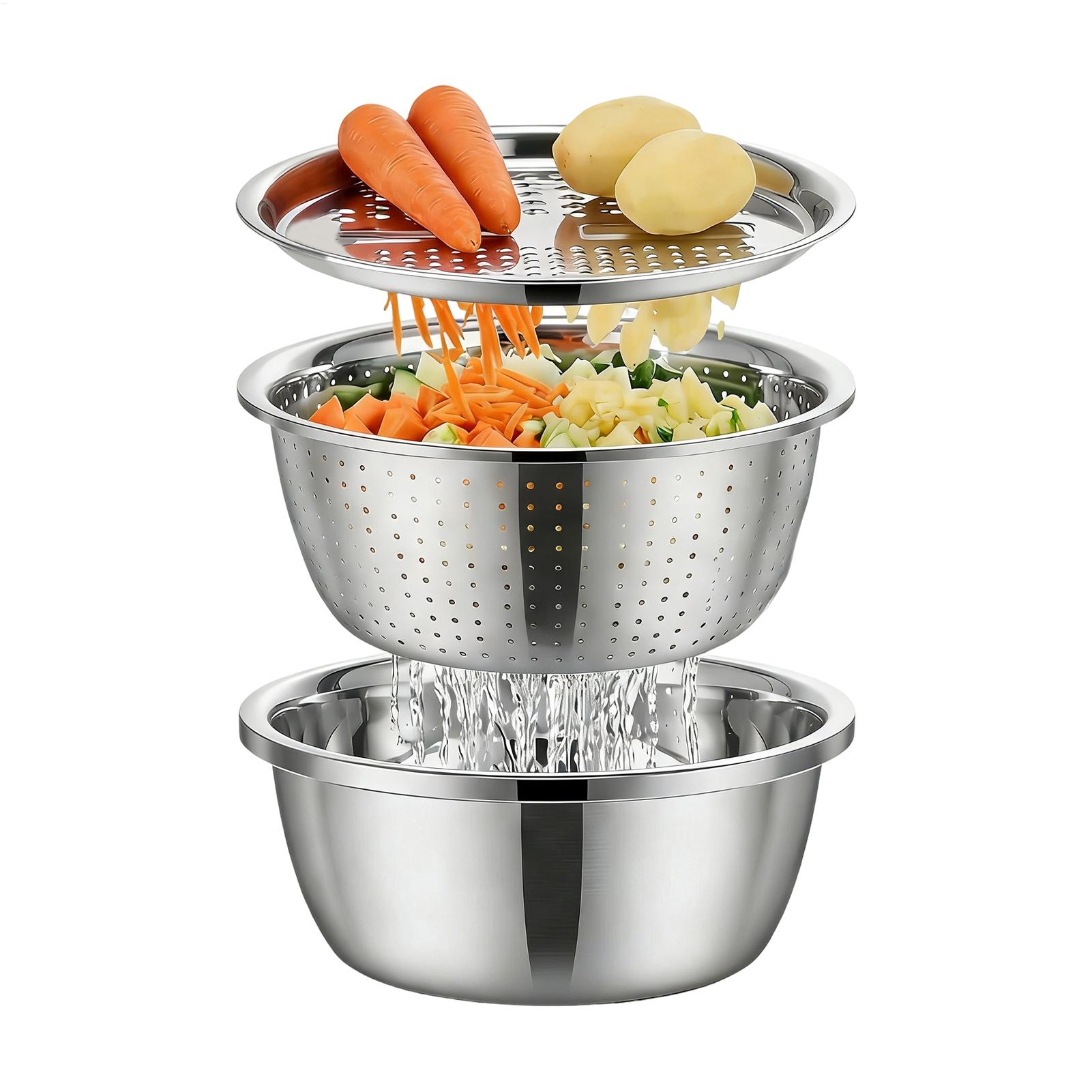 Meal Prep With Rice - Durszlak ze stali nierdzewnej, sitko, miska